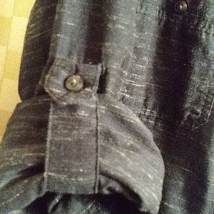 Polished flannel roll-sleeve button-down shirt